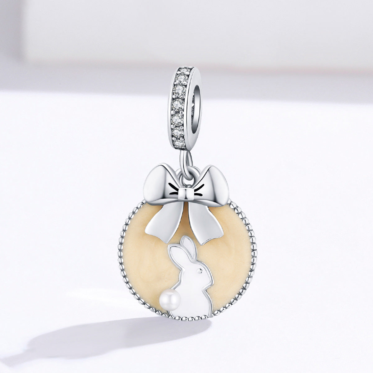 Rabbit With Bow Dangle Charm - Lullaboo