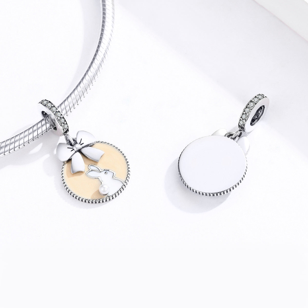 Rabbit With Bow Dangle Charm - Lullaboo