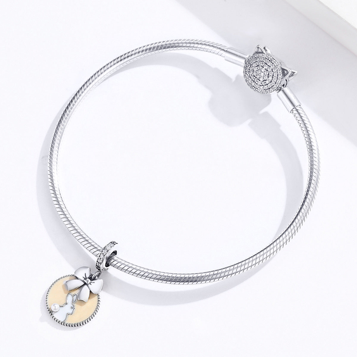 Rabbit With Bow Dangle Charm - Lullaboo