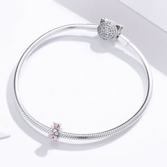 Pink Flower Spacer Charm