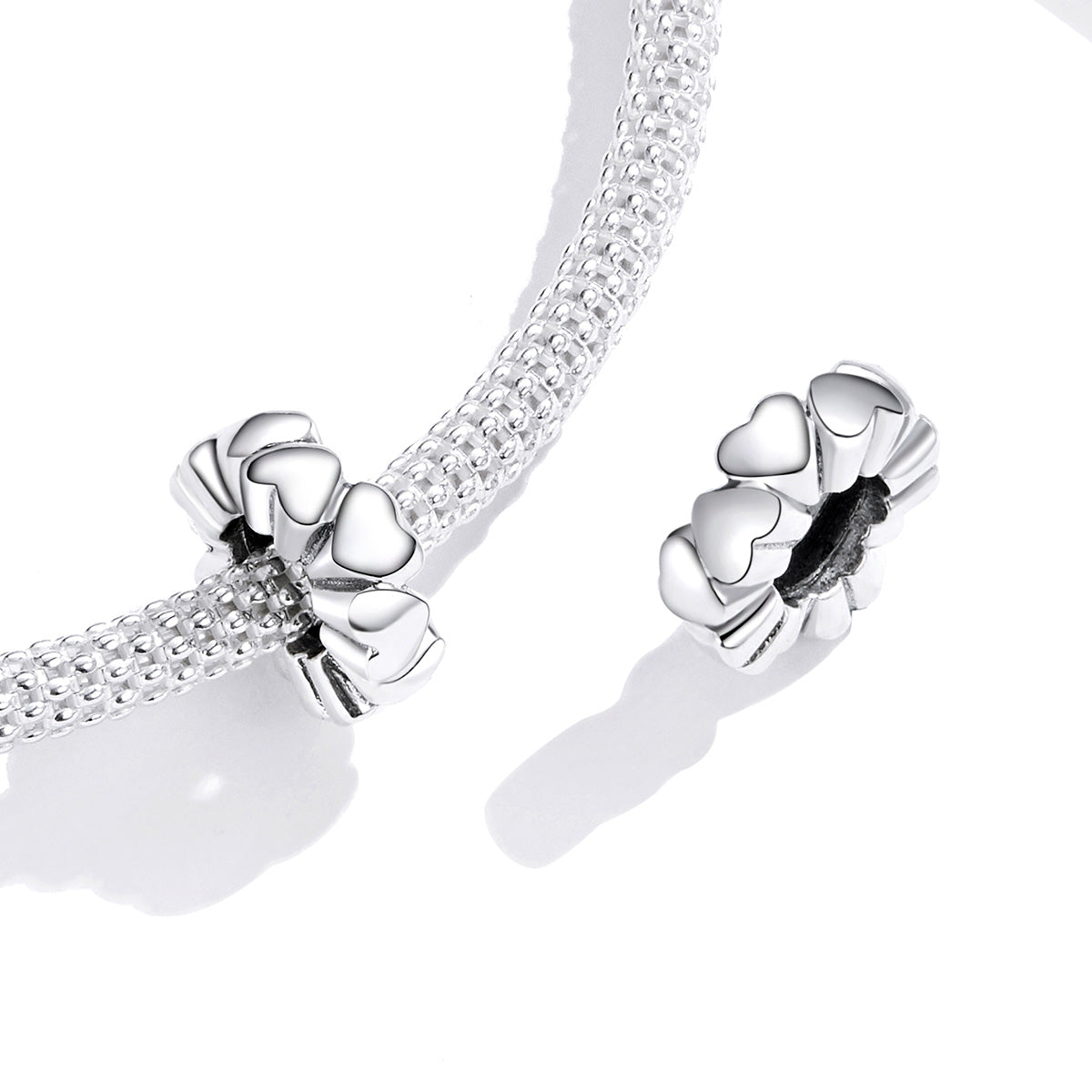 Silver Heart Spacer Charm