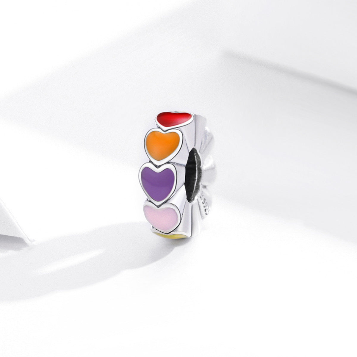Colourful Heart Spacer Charm