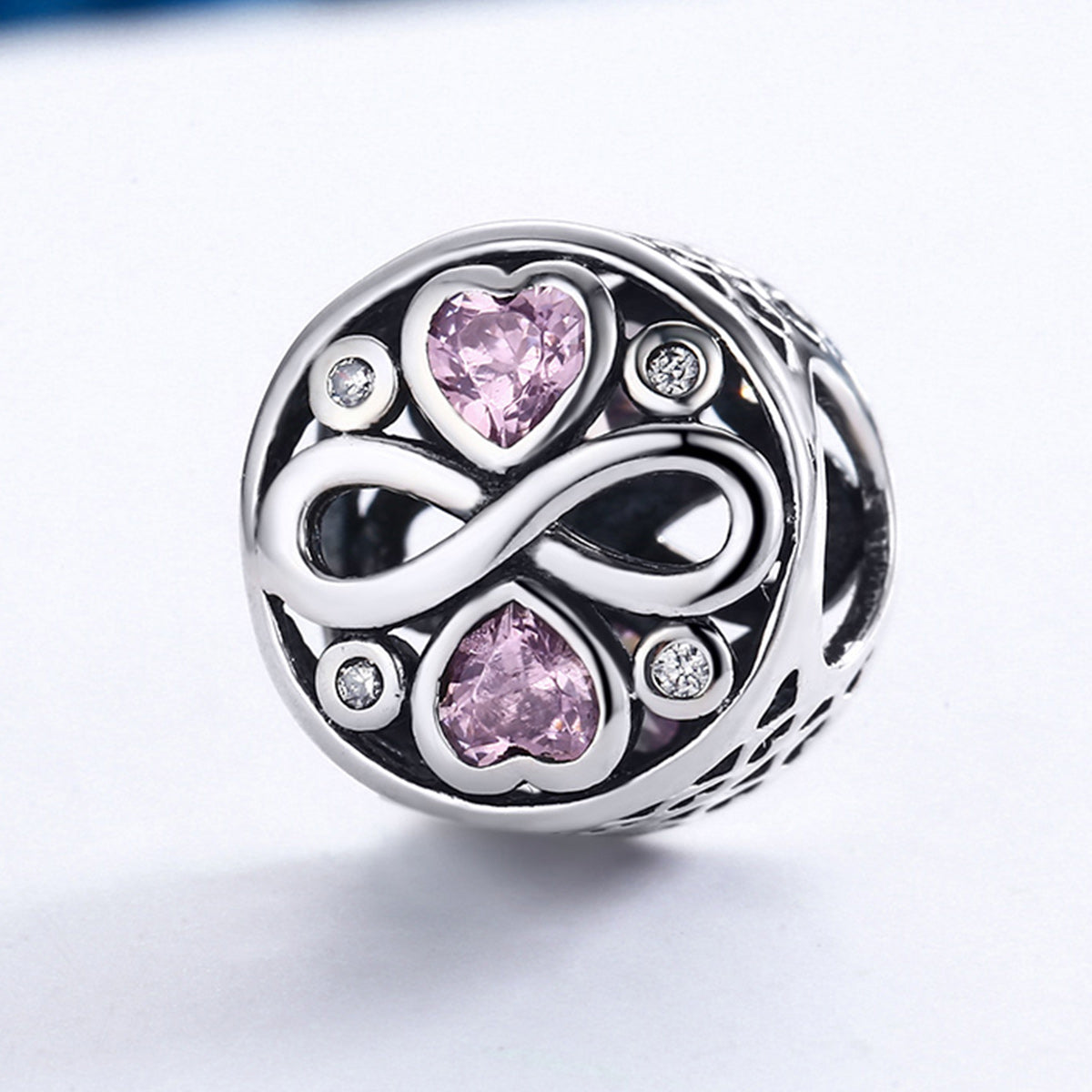 Pink Heart Infinity Charm - Lullaboo