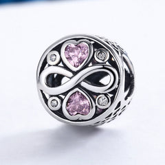 Pink Heart Infinity Charm - Lullaboo