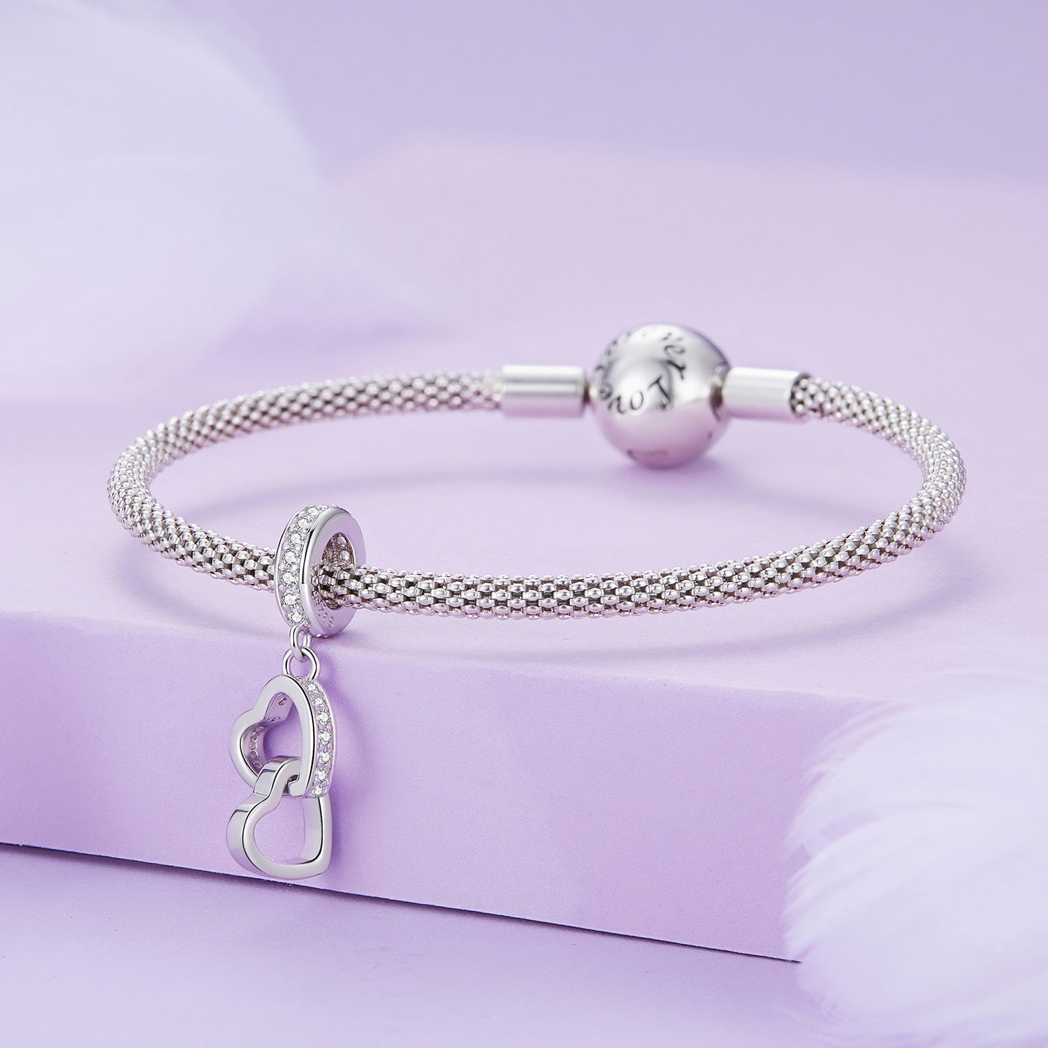 Soulmates Interlocking Heart Pendant Charm - Lullaboo