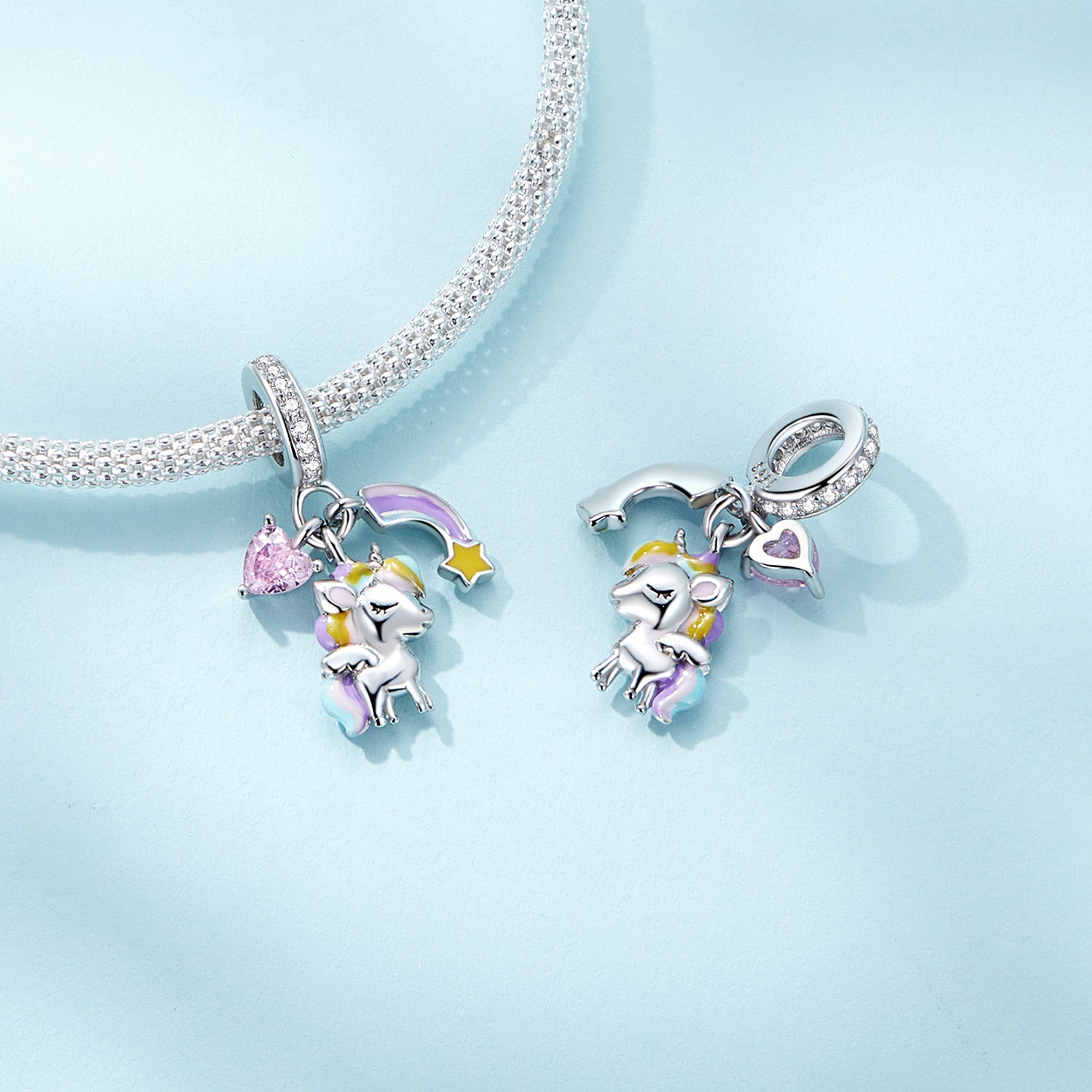 Rainbow Unicorn Dangle Charm