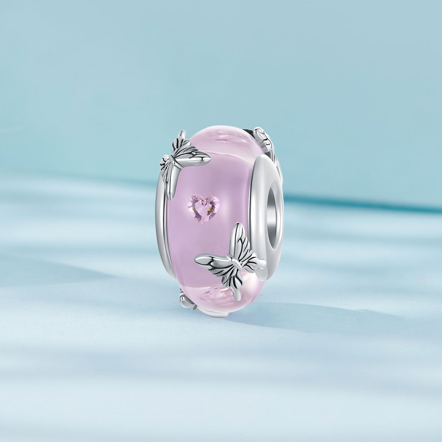 Pink Butterfly Glass Bead - Lullaboo
