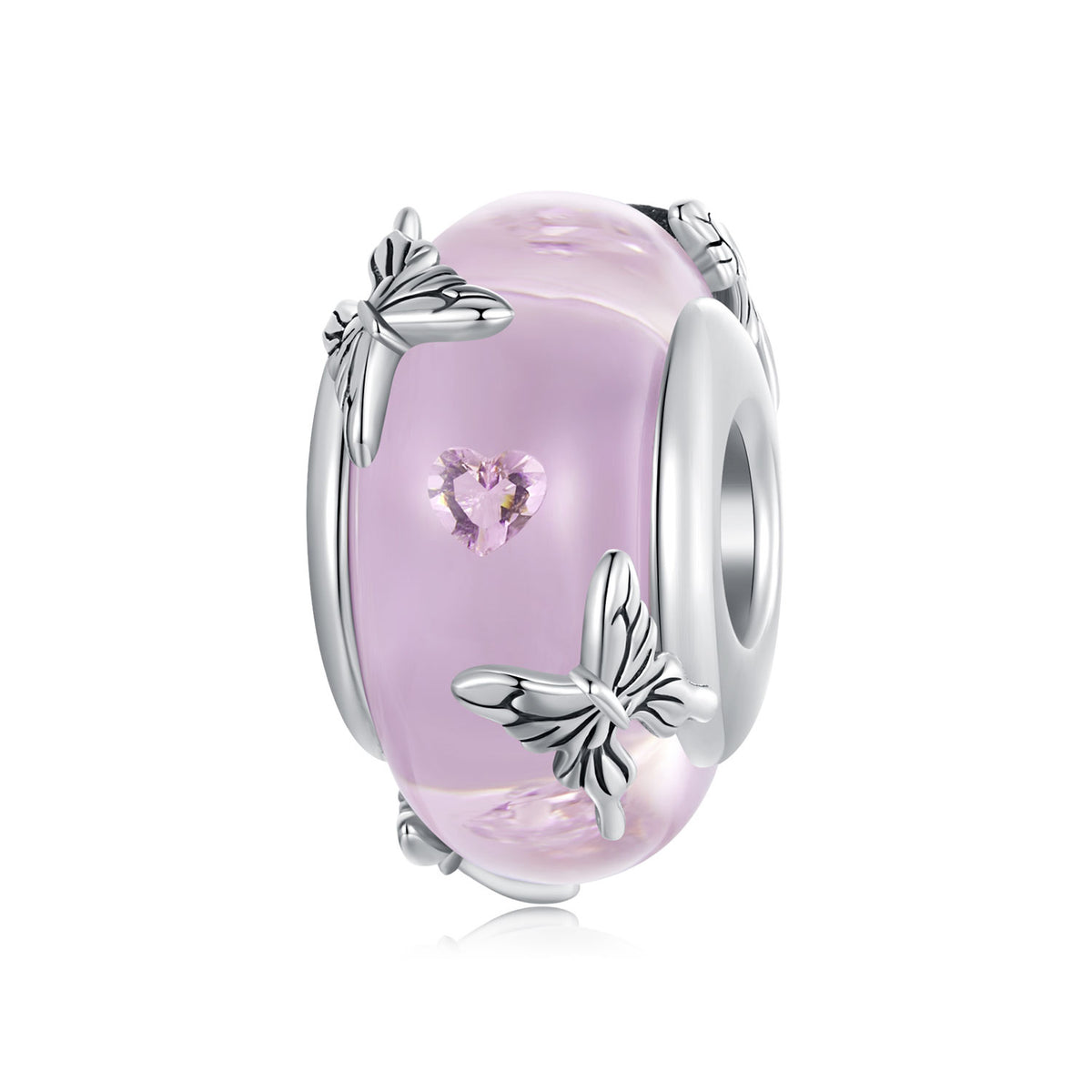 Pink Butterfly Glass Bead - Lullaboo