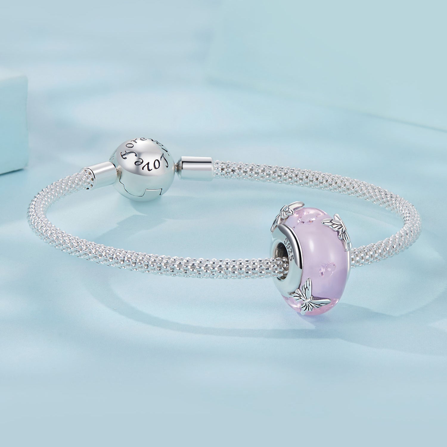 Pink Butterfly Glass Bead - Lullaboo