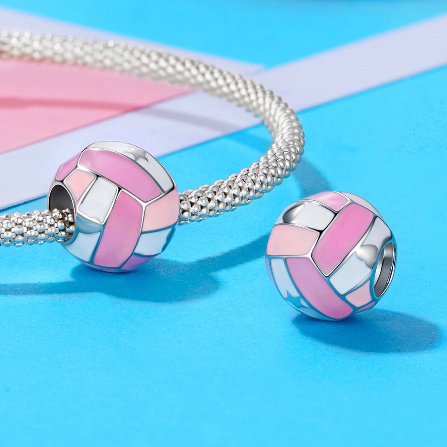 Pink Volleyball Charm