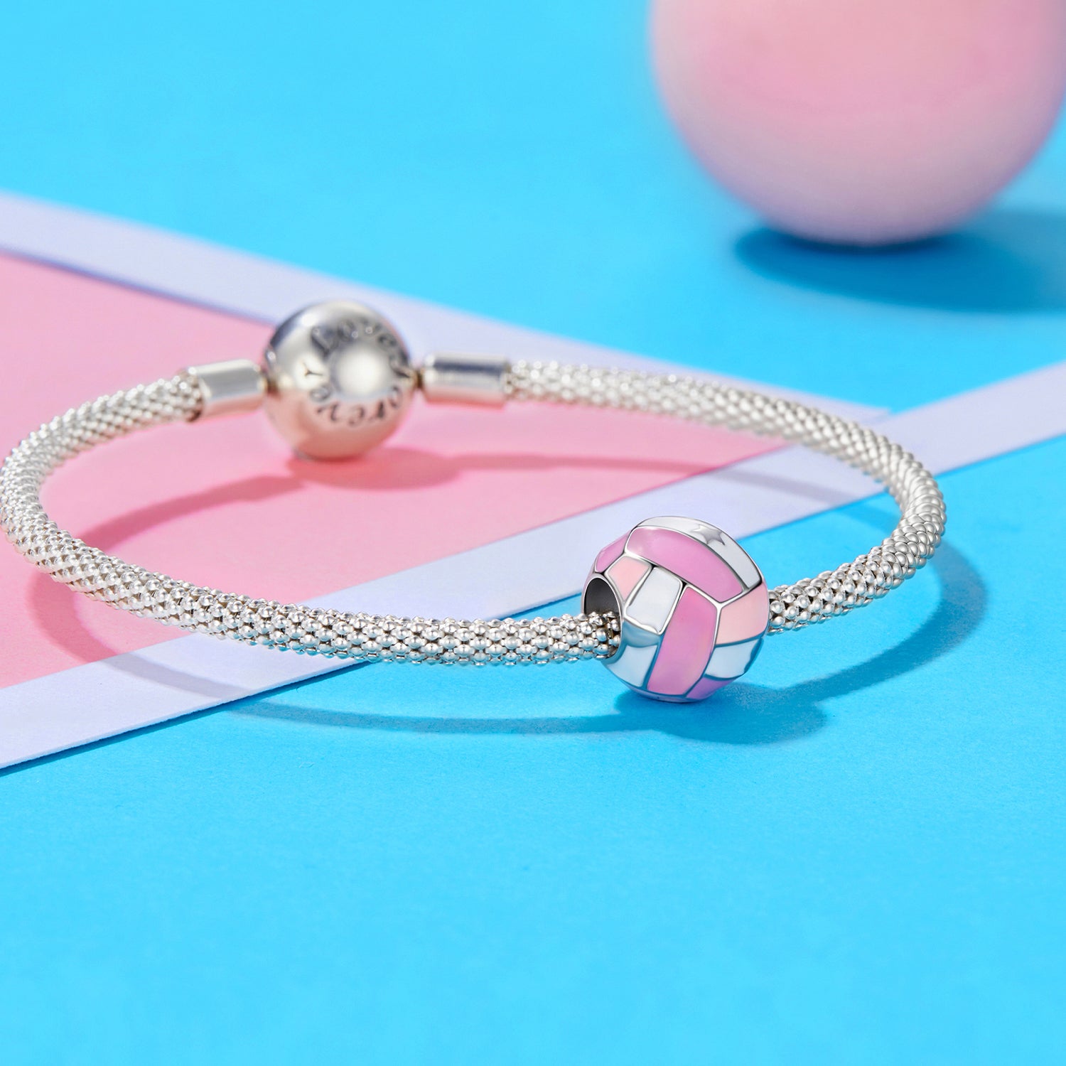 Pink Volleyball Charm