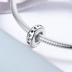 Simple Heart & CZ Spacer Charm