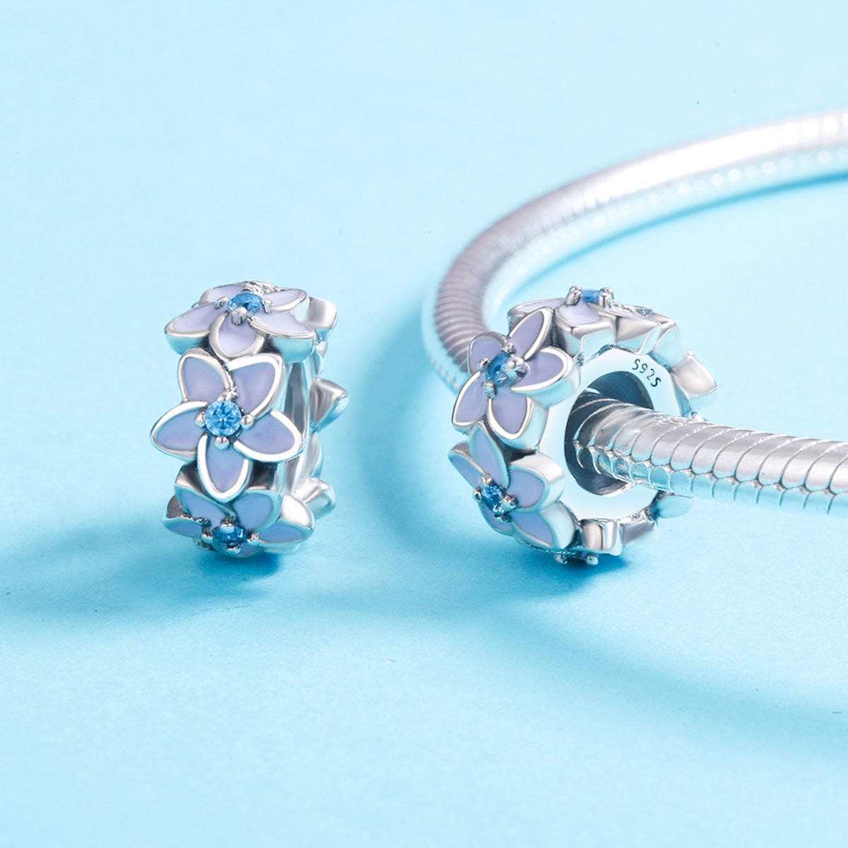 Lavender Flowers Spacer Charm - Lullaboo