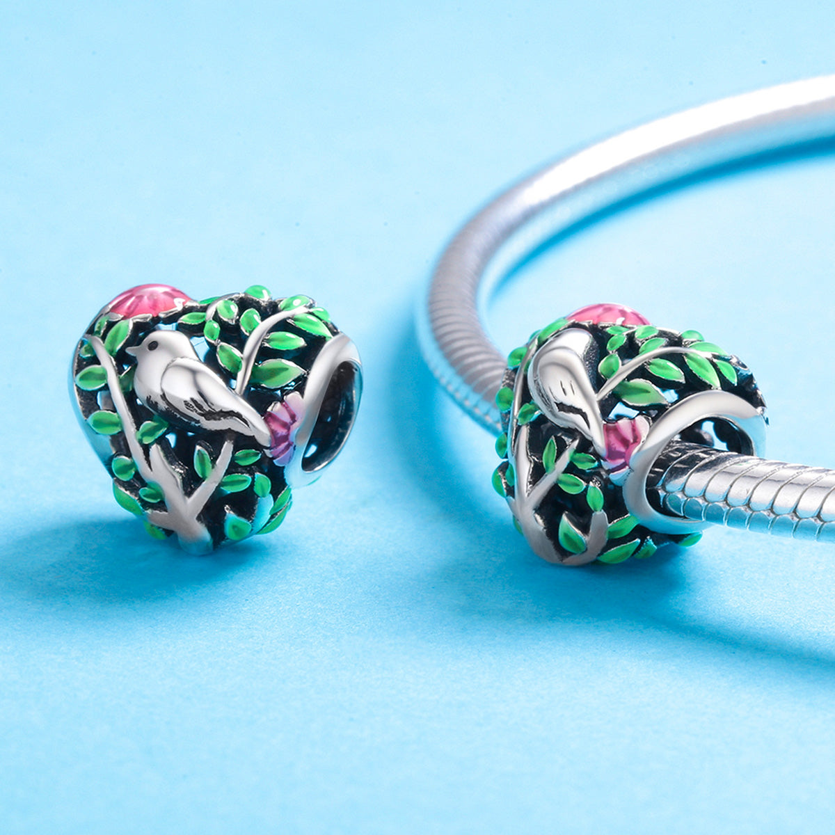 Bird Garden Heart Charm - Lullaboo