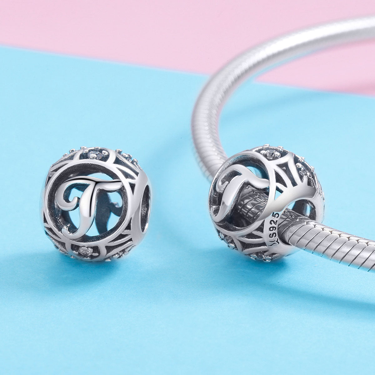 Classic Letter T Charm - Lullaboo