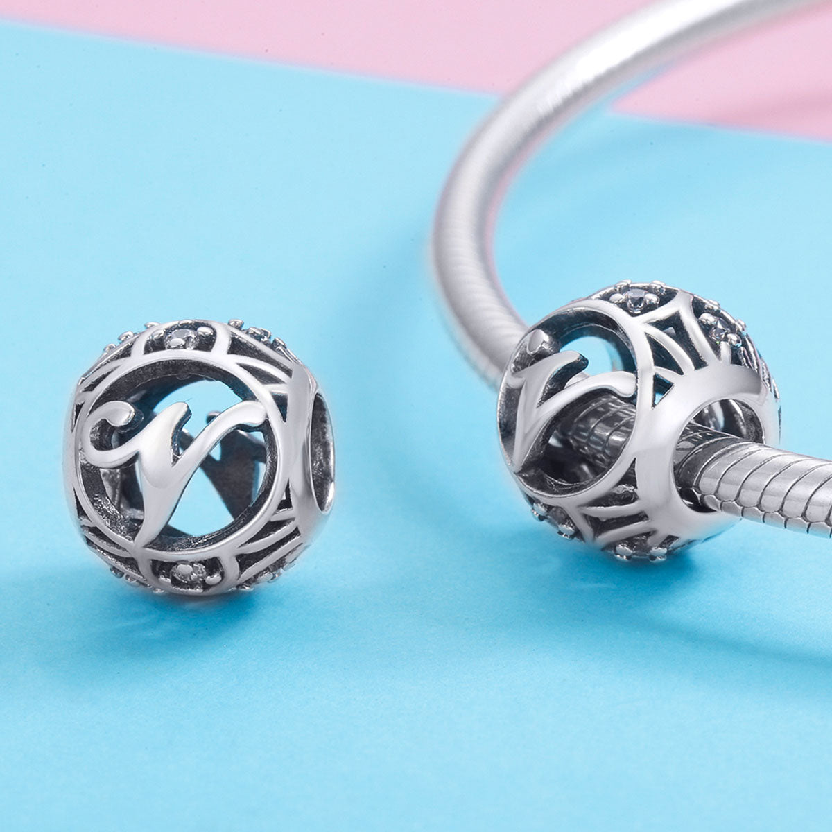 Classic Letter V Charm - Lullaboo
