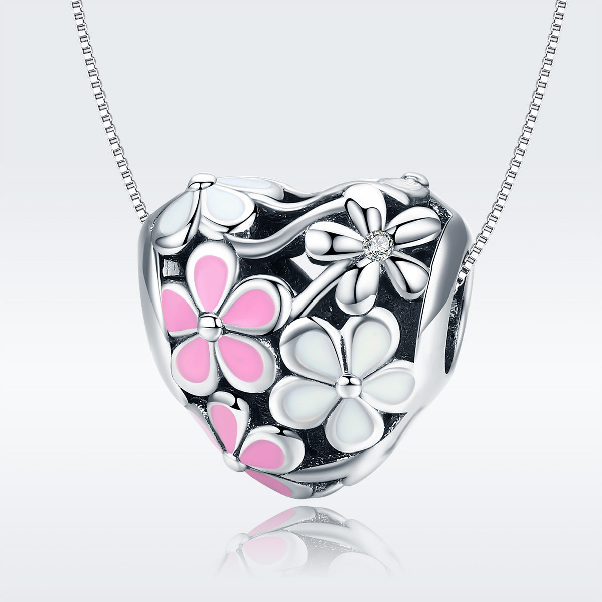 Pink Flower Hearts Charm - Lullaboo