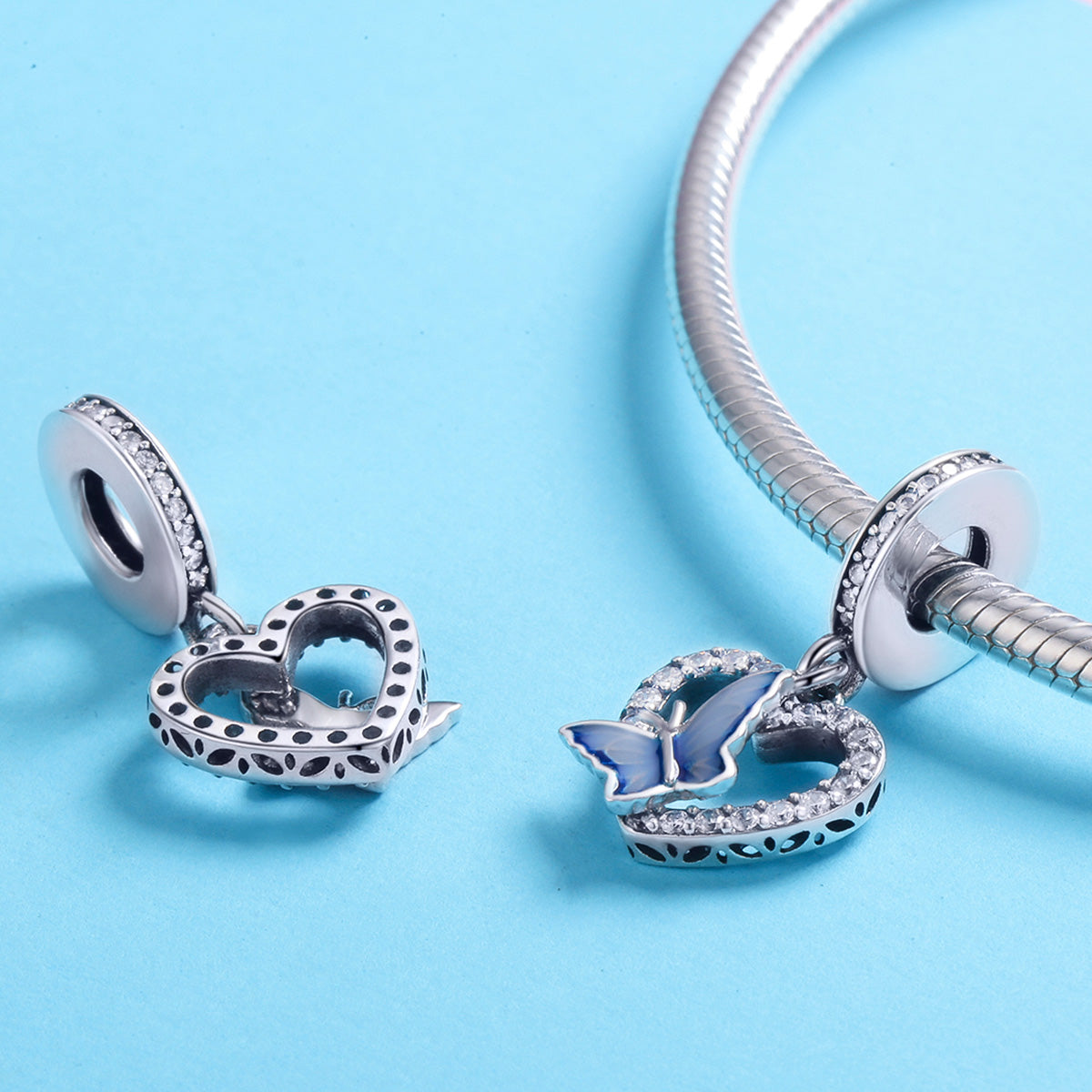 Butterfly Heart Pendant Charm - Lullaboo