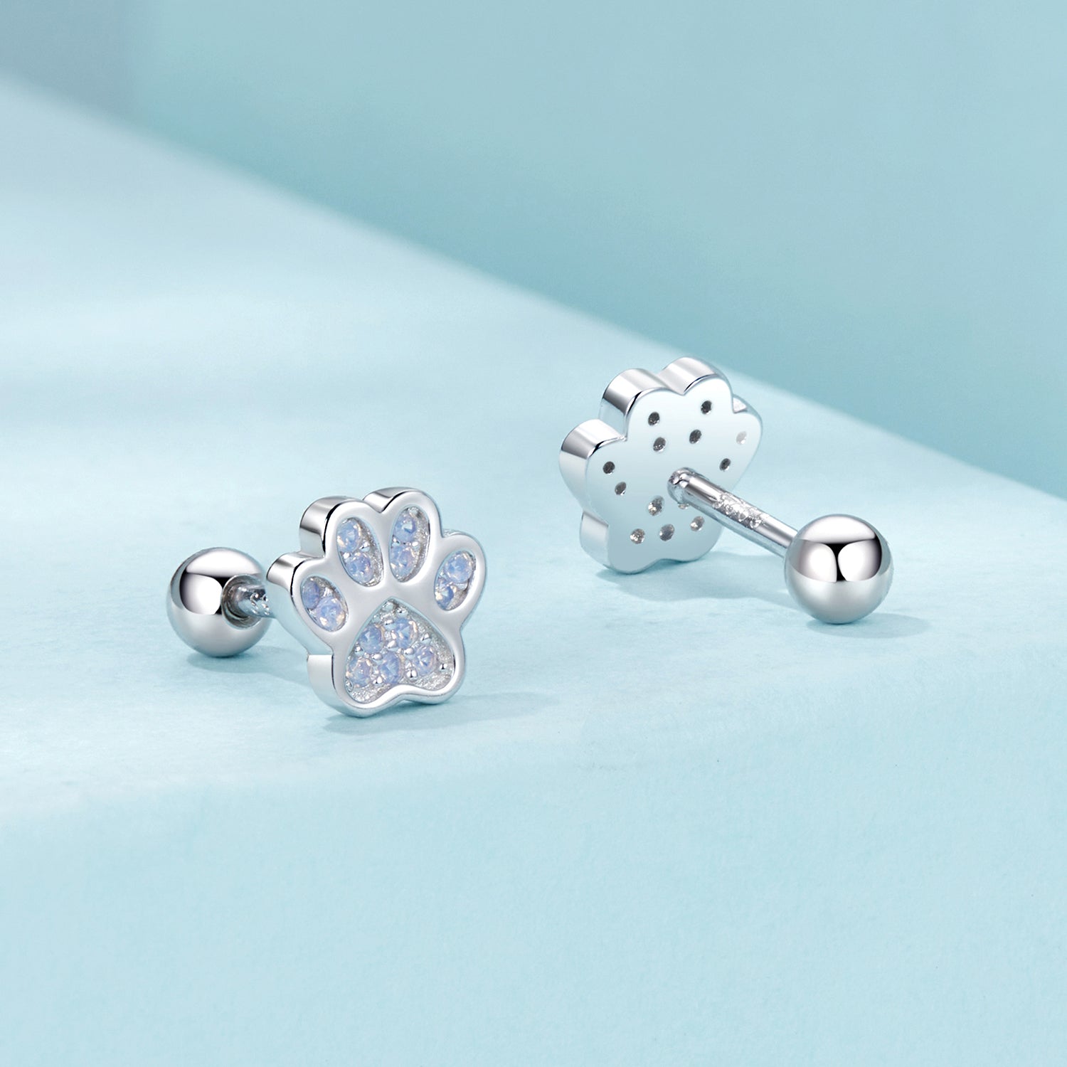 Paw Print Stud Earrings