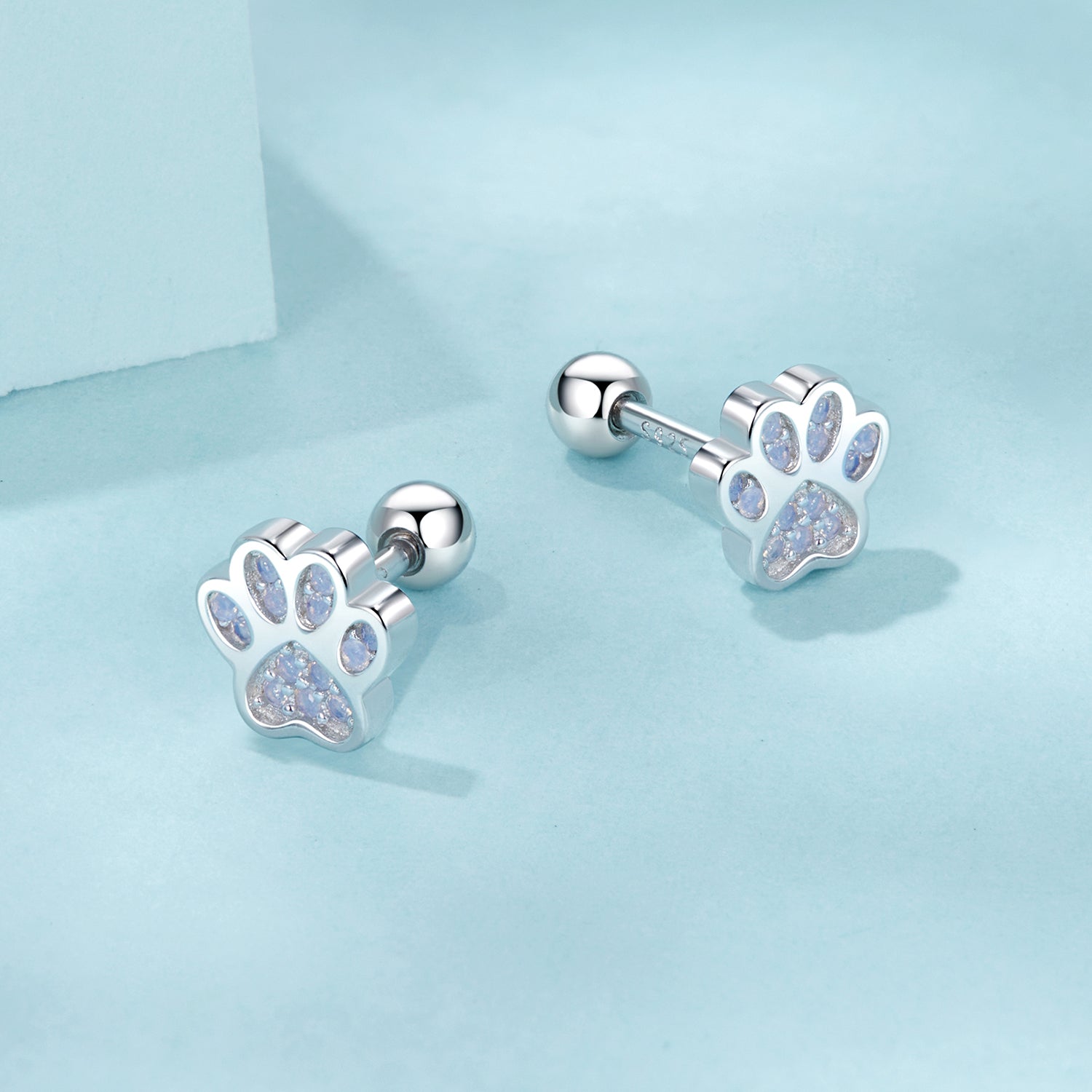 Paw Print Stud Earrings