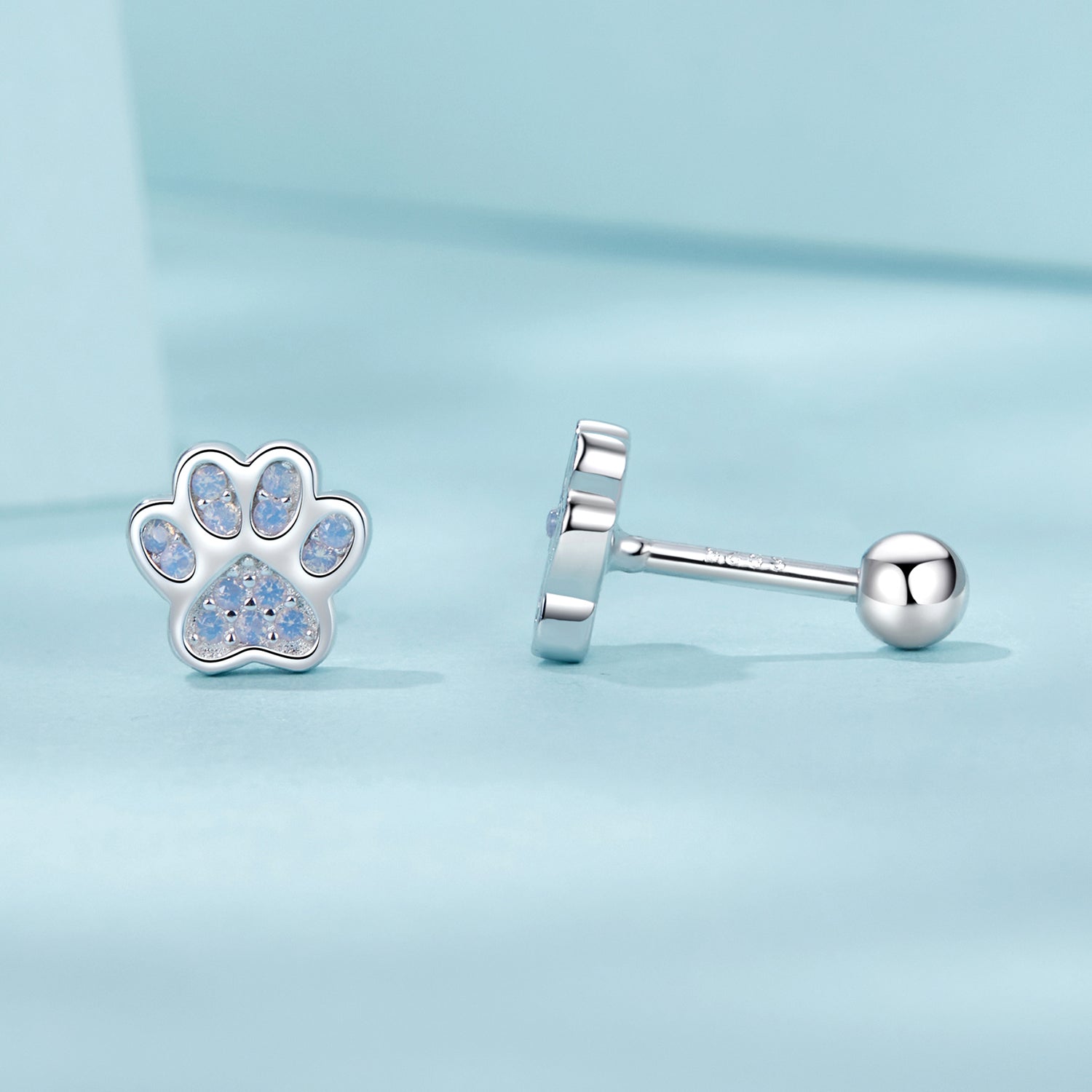 Paw Print Stud Earrings