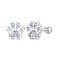 Paw Print Stud Earrings