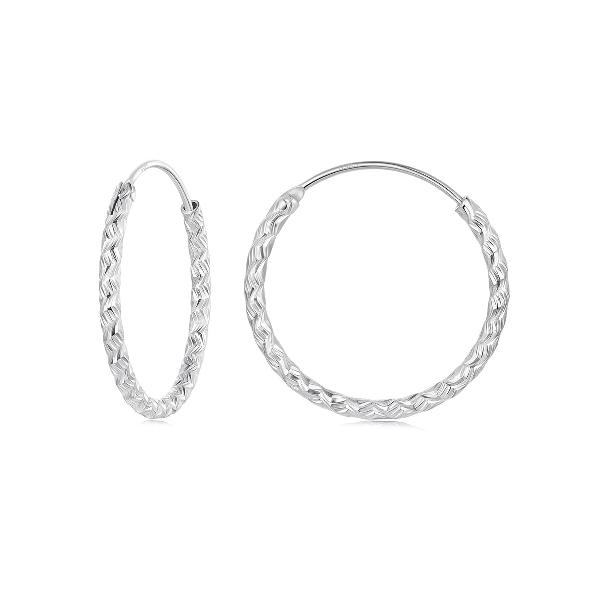 Carved Floral Hoop Earrings - Lullaboo