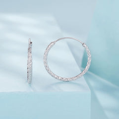 Carved Floral Hoop Earrings - Lullaboo