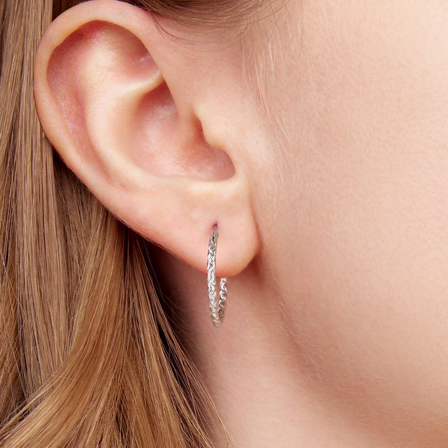 Carved Floral Hoop Earrings - Lullaboo