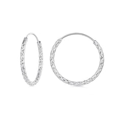 Carved Floral Hoop Earrings - Lullaboo