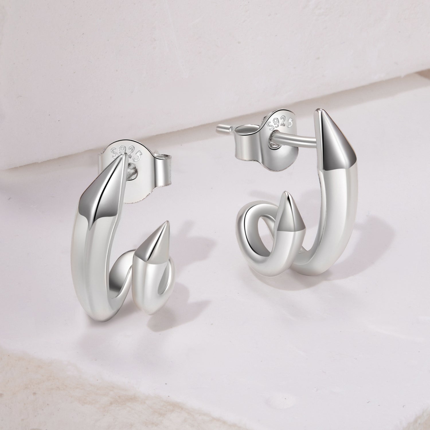 Geometric Double Layer Stud Earrings - Lullaboo