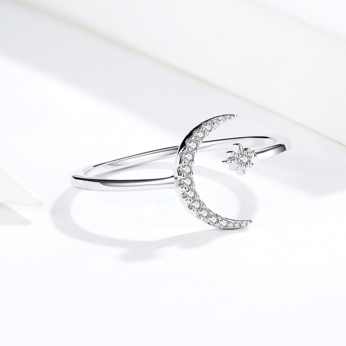 Open Moon & Star Ring