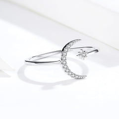 Open Moon & Star Ring