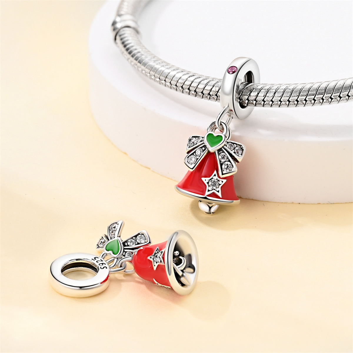 Red Christmas Bell Dangle Charm