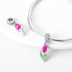 Pink Tulip Dangle Charm - Lullaboo