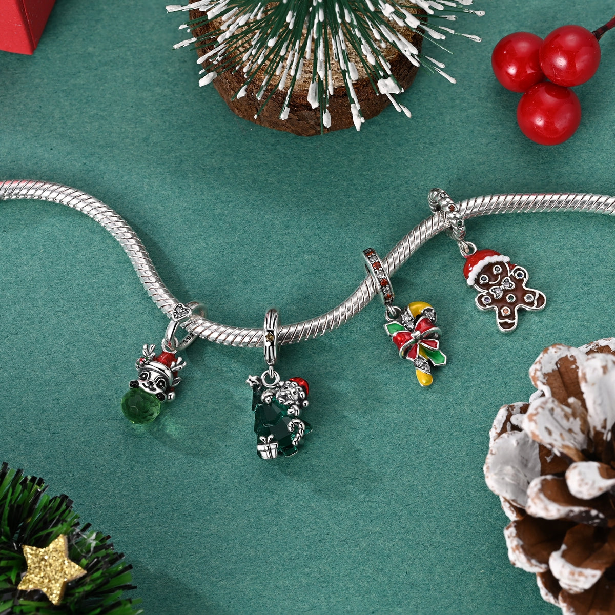 Gingerbread Man Dangle Charm - Lullaboo