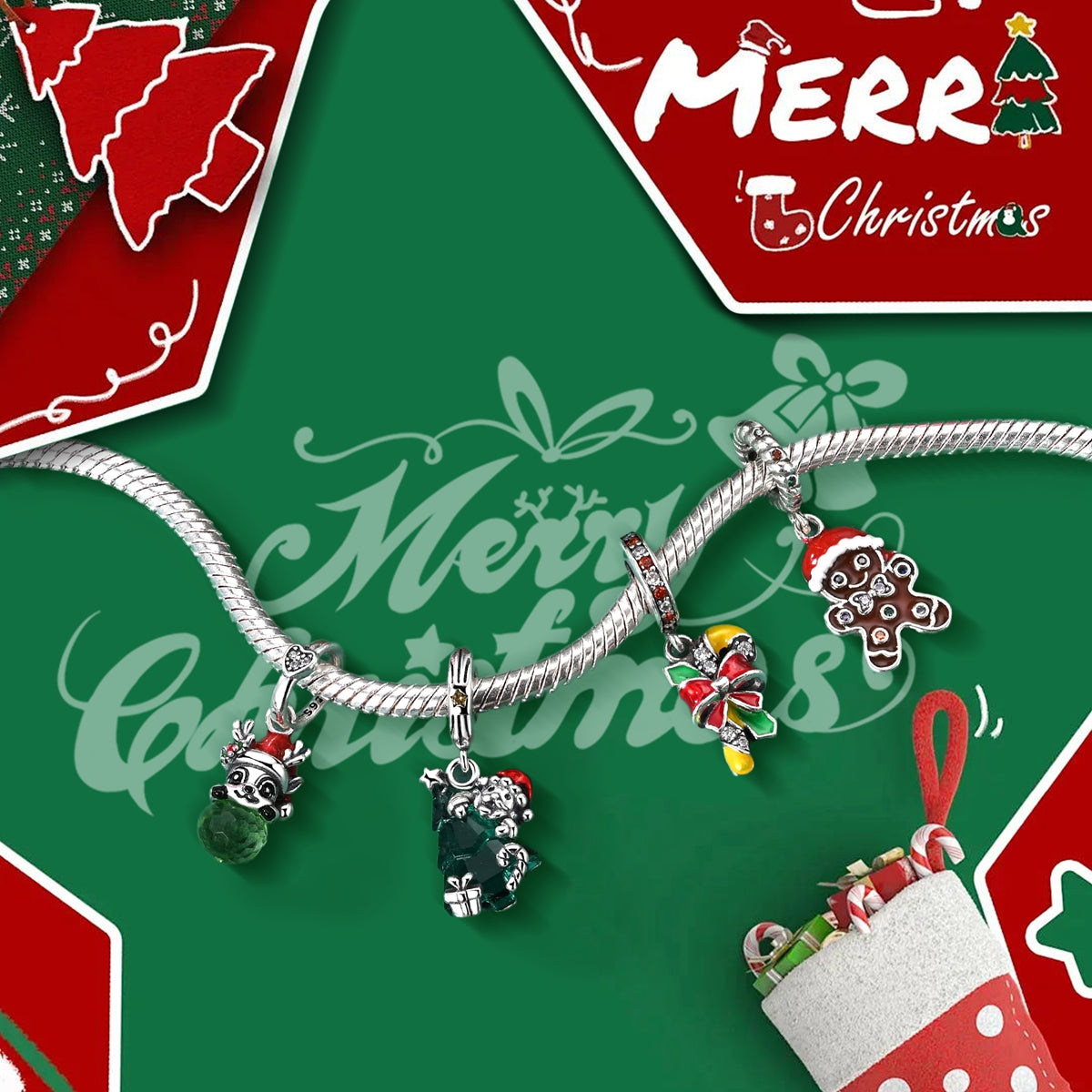 Gingerbread Man Dangle Charm - Lullaboo
